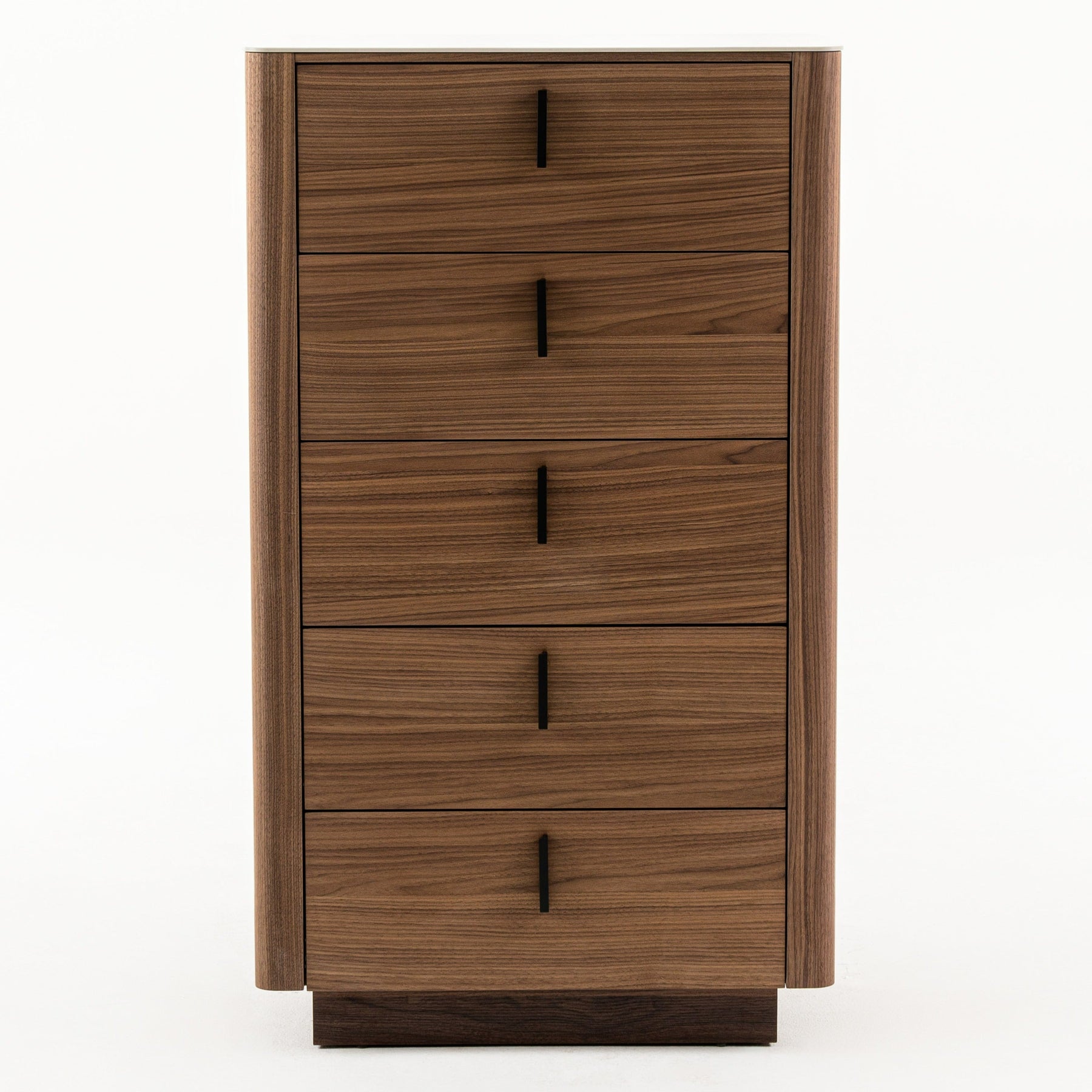 Chelton- Contemporary Walnut and White Ceramic Chest