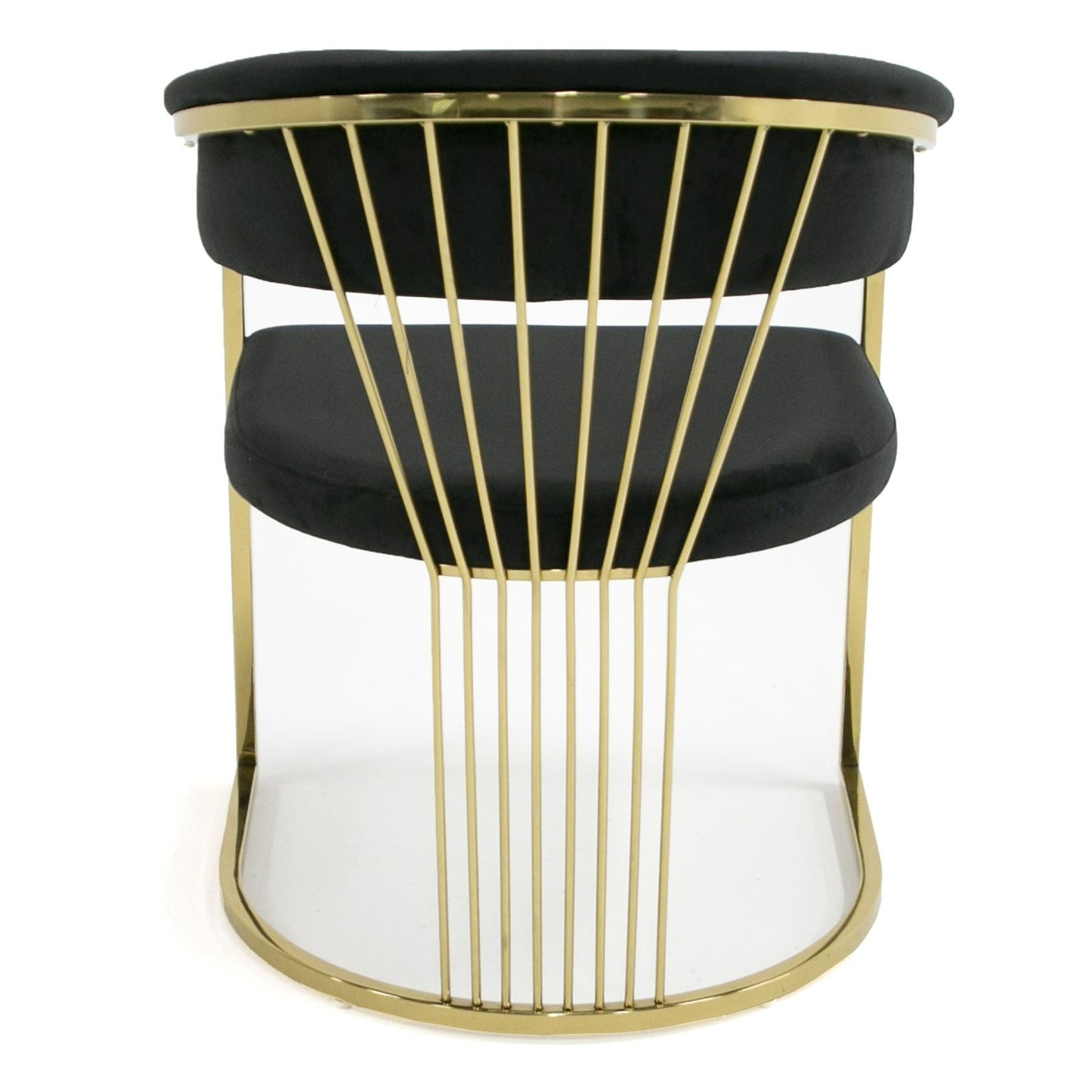 Linda - Modern Black Velvet and Gold Dining Chair