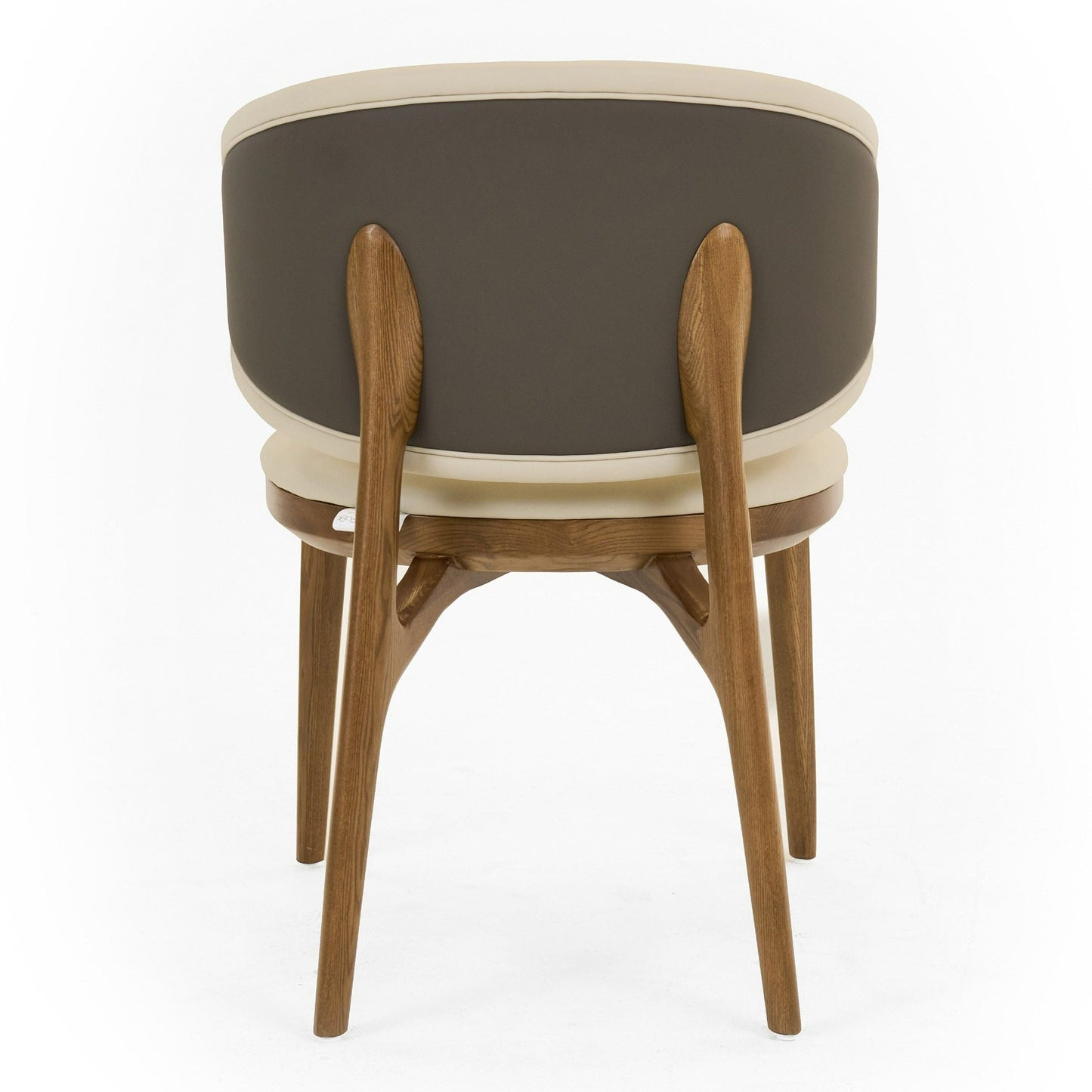 Chance - Contemporary Cream and Brown Leatherette Walnut Dining Chair