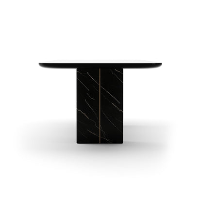 Overlap Rectangle Dining Table Dark
