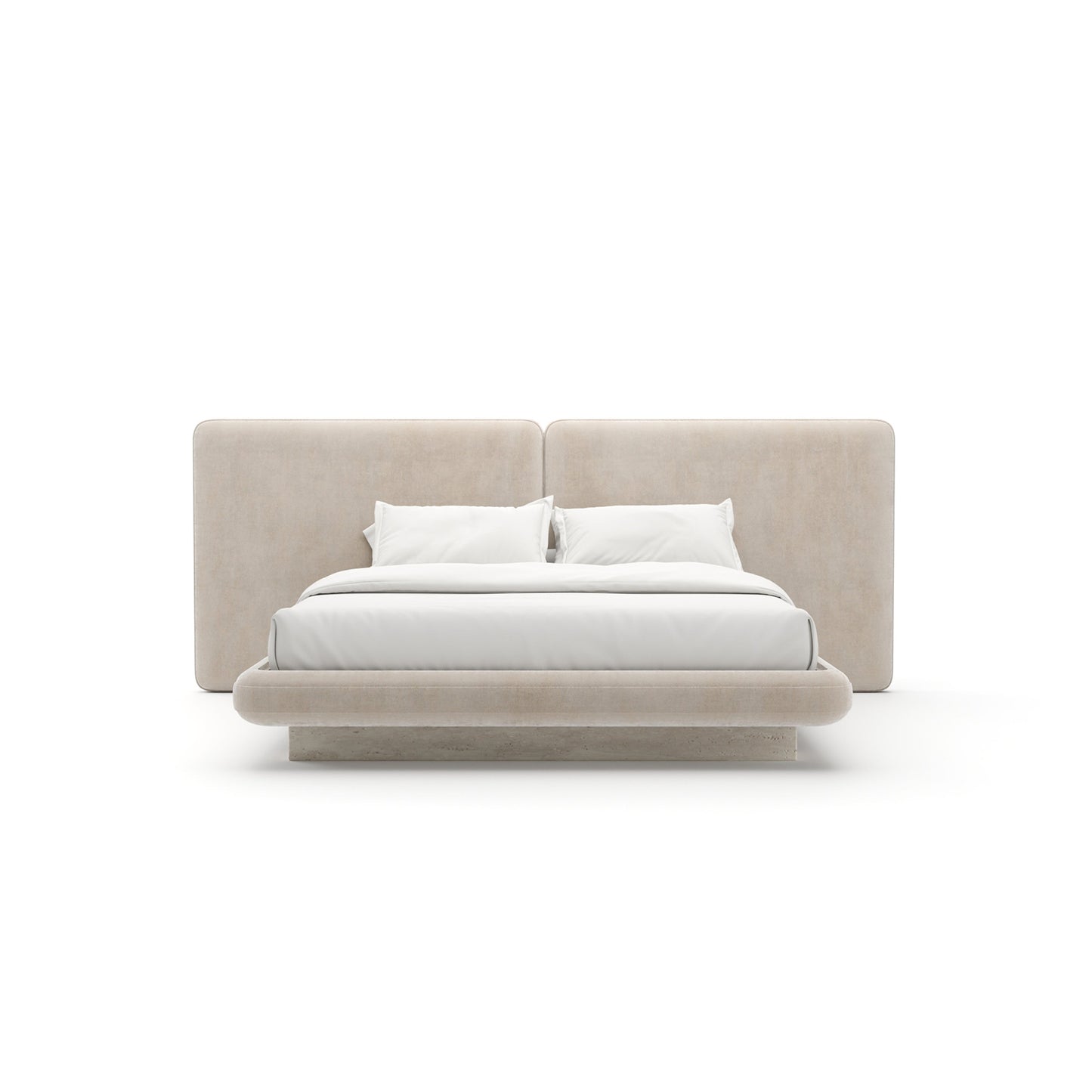 Overlap Uph 2 Panel  Kg Bed Ivory