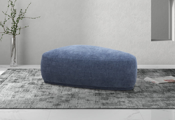 Kinsey - Modern Blue Large River Rock Ottoman