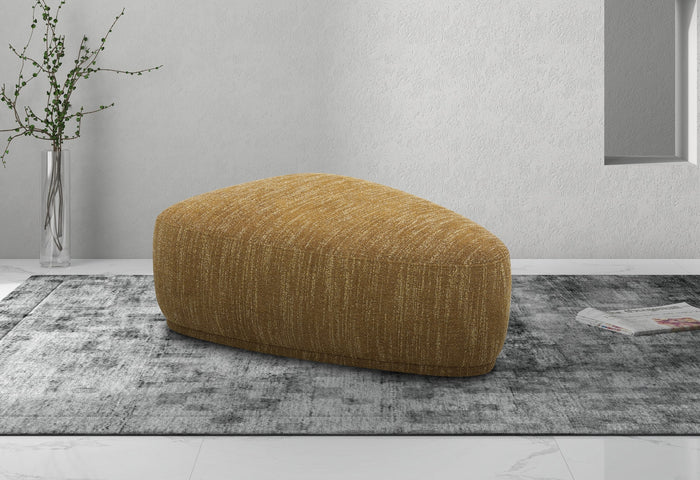 Kinsey - Modern Mustard Large River Rock Ottoman