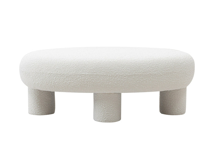 Gaynes - Modern Off-White Fabric Bench