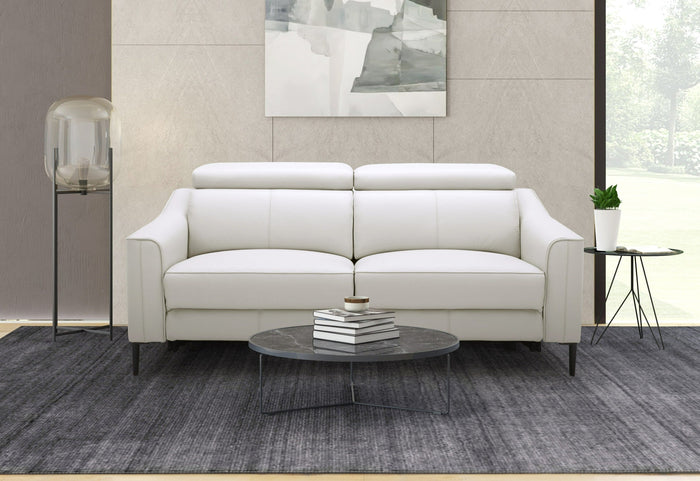 Eden - Modern White Leather Sofa With 2 Recliners