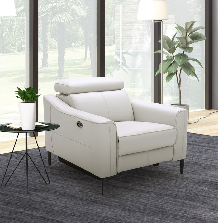 Eden - Modern White Leather Recliner Chair