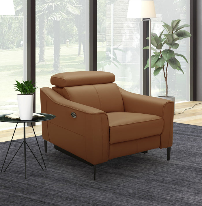 Eden - Modern Camel Leather Recliner Chair