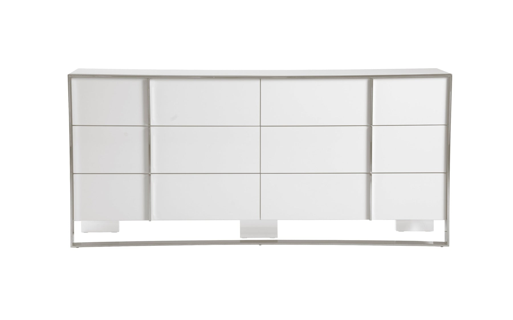 Cartier - Modern White + Stainless Steel Dresser