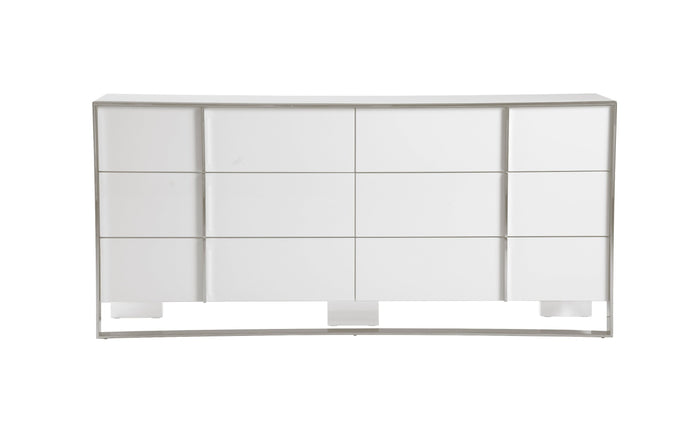 Cartier - Modern White + Stainless Steel Dresser