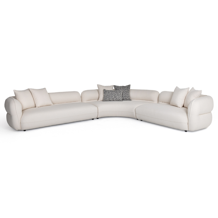 Drayton - Modern Off-White Fabric Sectional Sofa