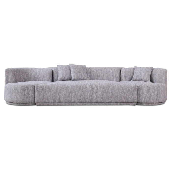 Beau - Modern Light Grey Fabric Sectional Sofa With 2 Swirling Chair