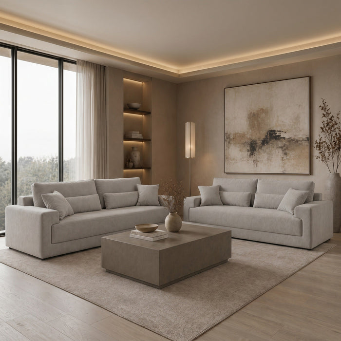 Loki - Modern Grey Fabric 4-Seat Sofa