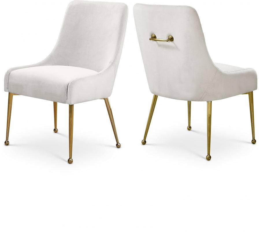 Owen Velvet Upholstered Dining Chair - Cream