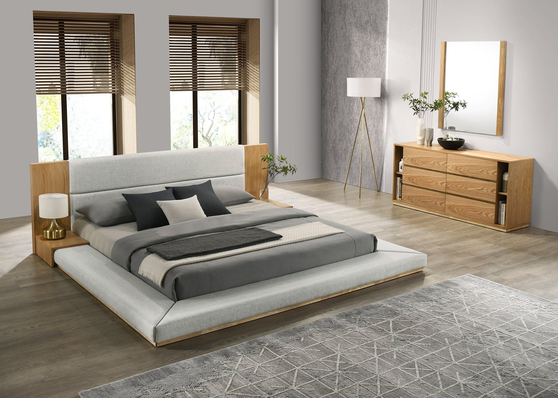 Jagger Modern Natural Oak Bedroom Set