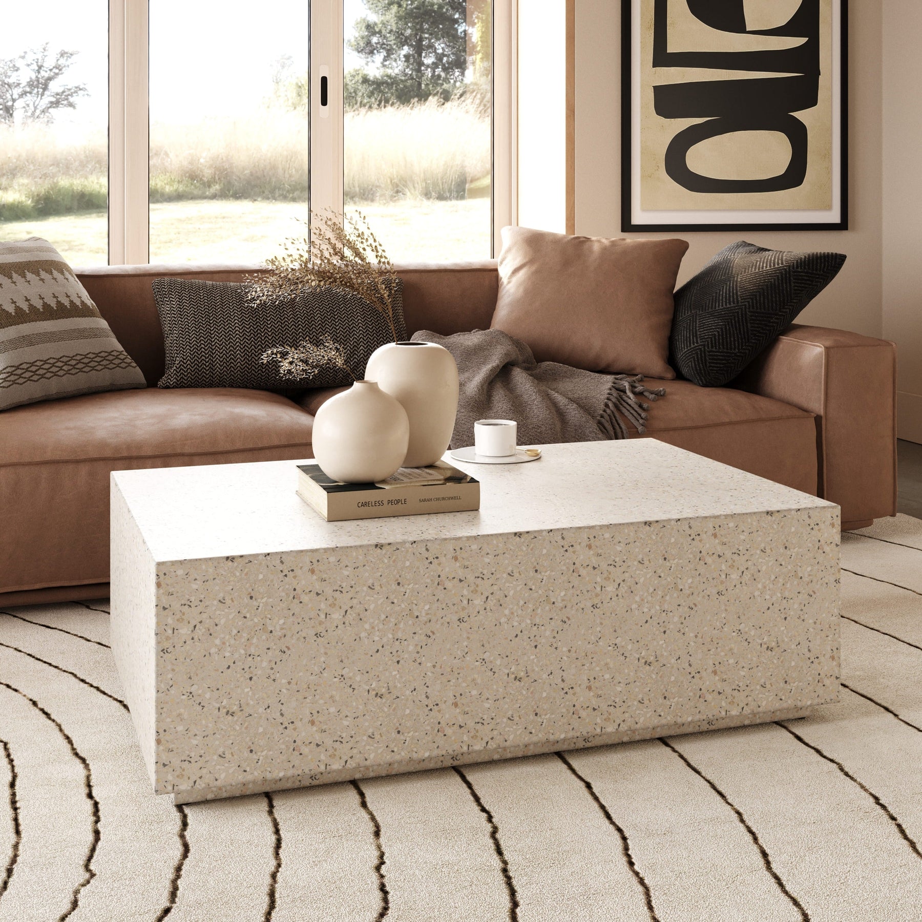 Fresno - Modern Terrazzo Concrete Coffee Table