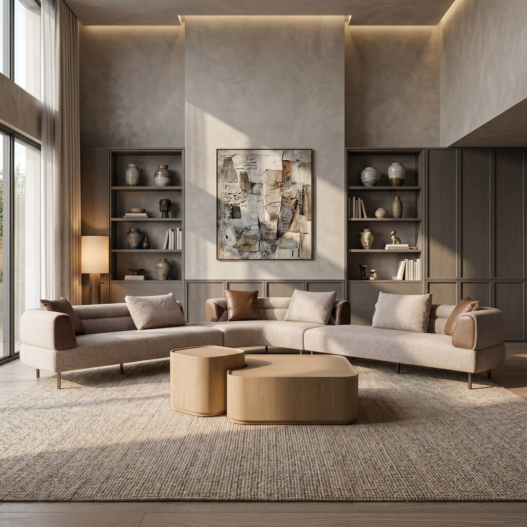 Quillen - Modern Natural Ash Nesting Coffee Table Set