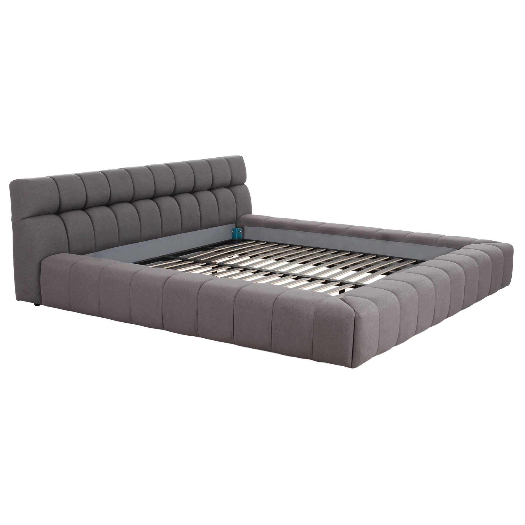 Tyree - Modern Tufted Grey Fabric Bed