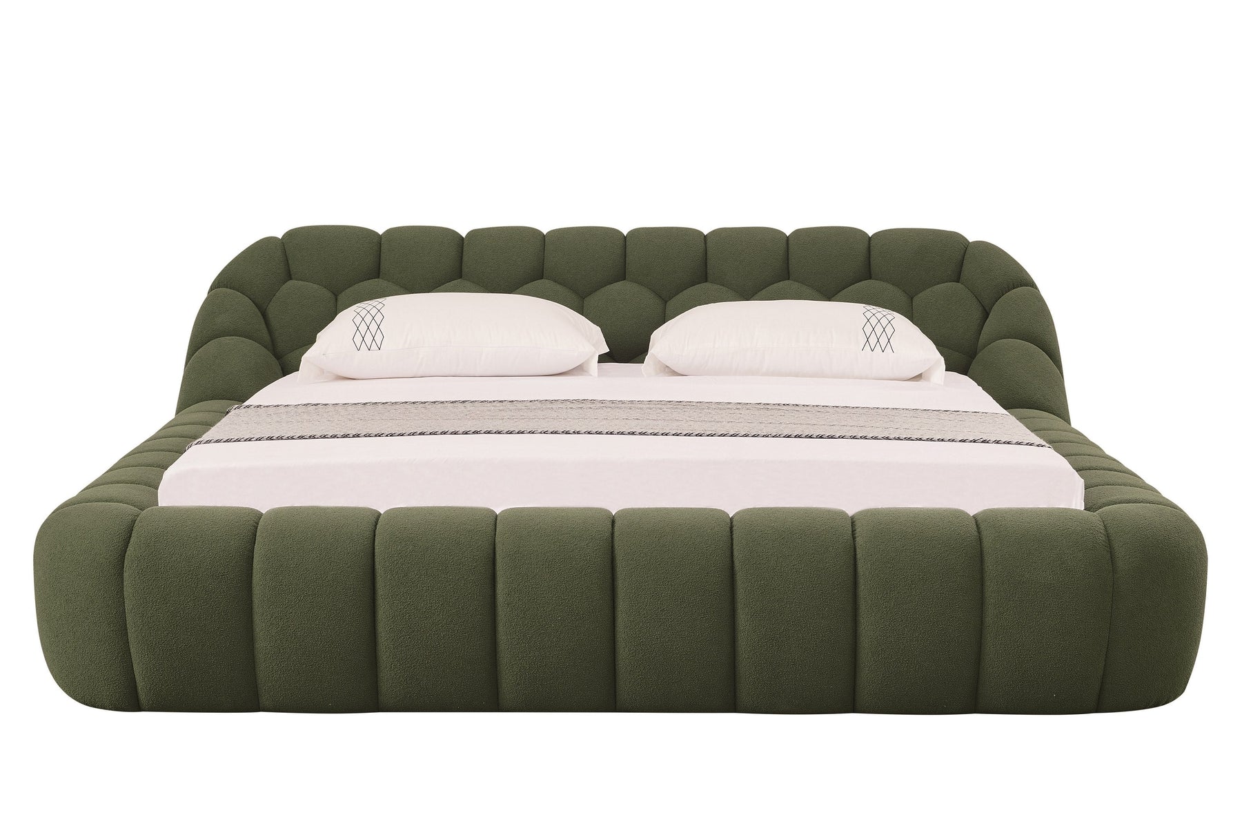 Yolonda - Modern Green Fabric Bed