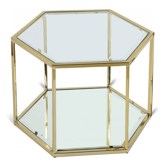 Sei Glass And Steel Coffee Table - Gold