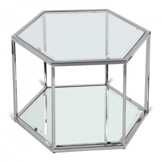 Sei Glass And Steel Coffee Table - Chrome