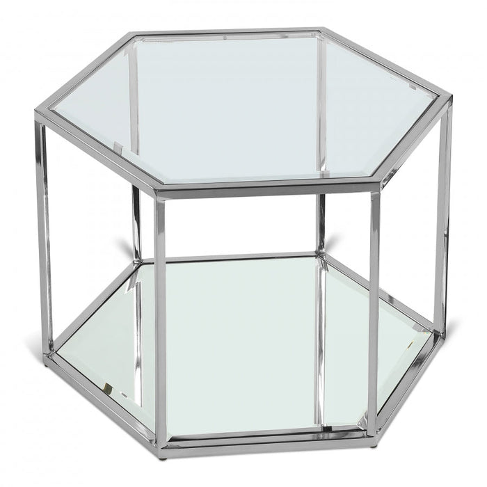 Sei Glass And Steel Coffee Table - Chrome