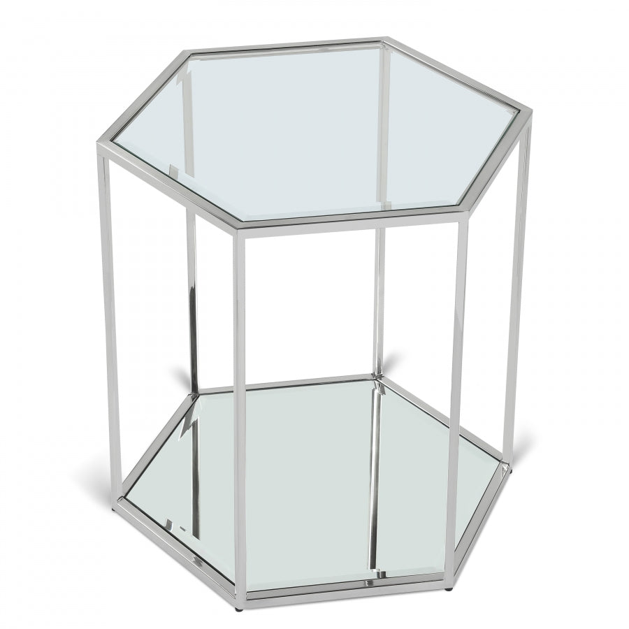 Sei Glass And Steel End / Side Table - Chrome