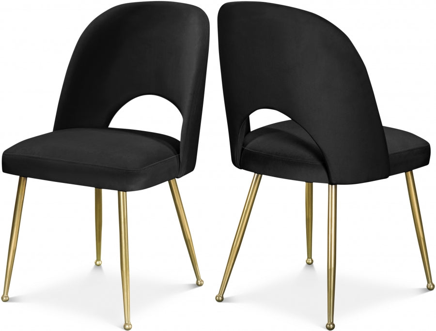 Logan Velvet Upholstered Dining Chair - Black