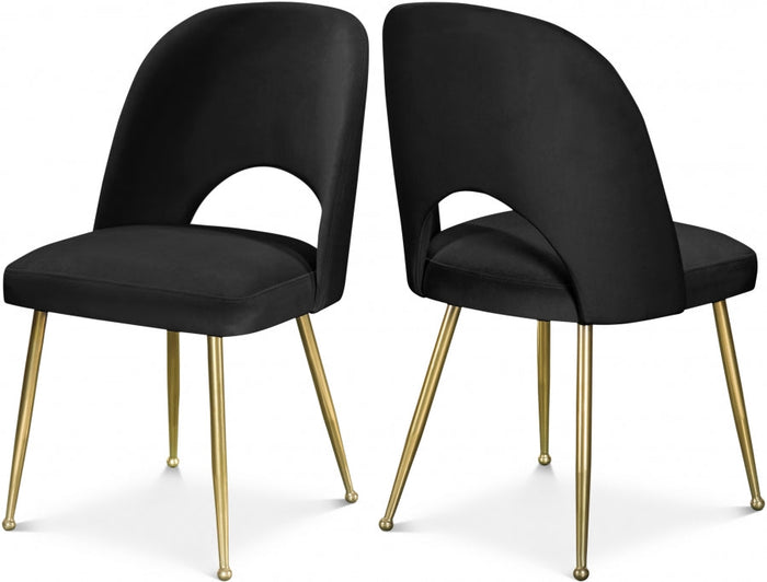 Logan Velvet Upholstered Dining Chair - Black