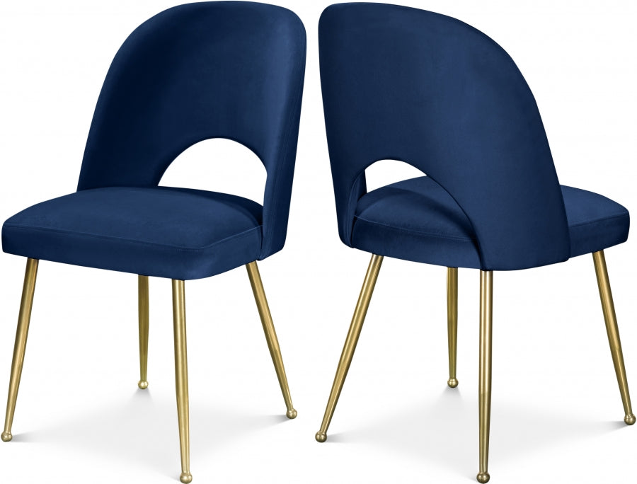 Logan Velvet Upholstered Dining Chair - Blue