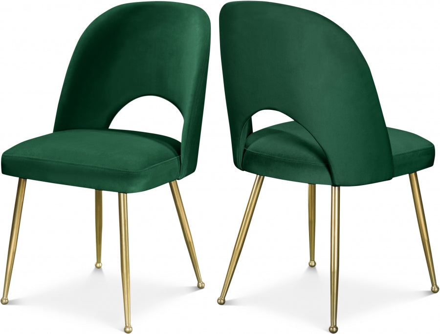Logan Velvet Upholstered Dining Chair - Green