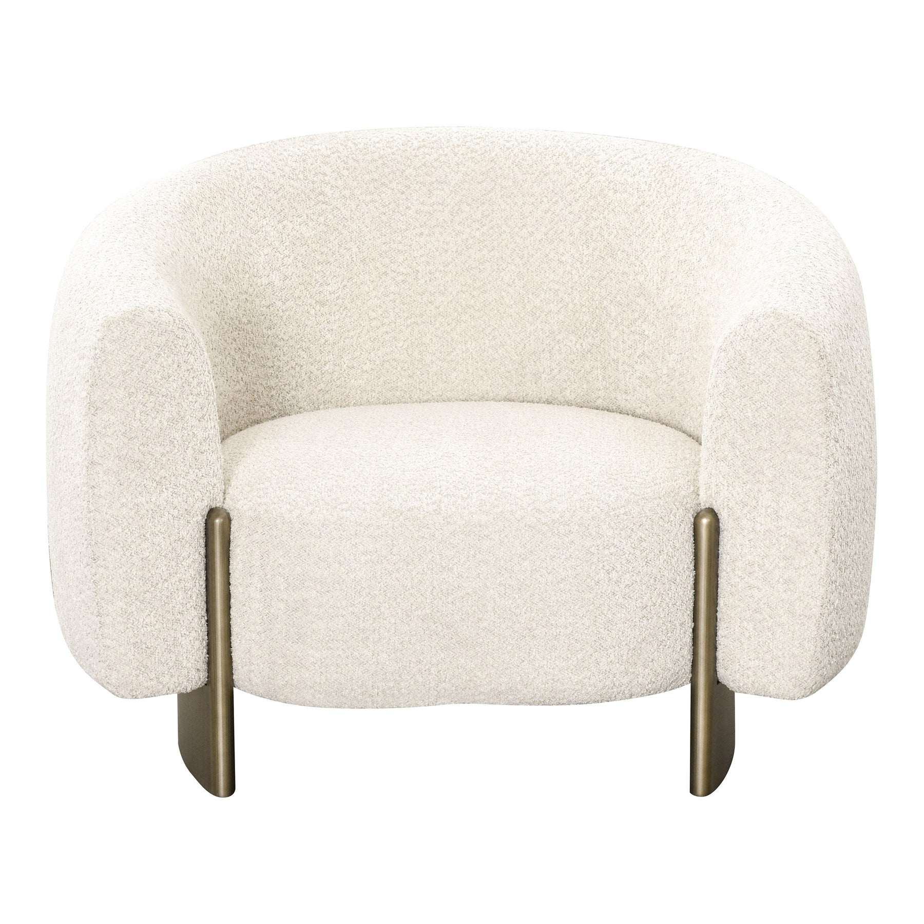 Thrive - Modern Beige Fabric + Antique Brass Accent Chair