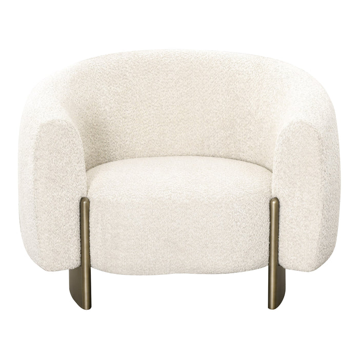 Thrive - Modern Beige Fabric + Antique Brass Accent Chair