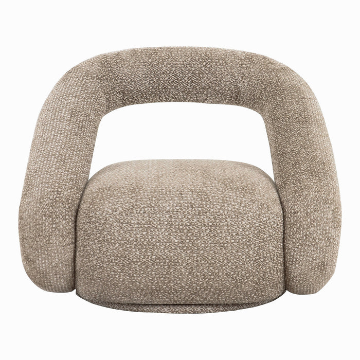 Tony - Modern Beige Fabric Swivel Accent Chair