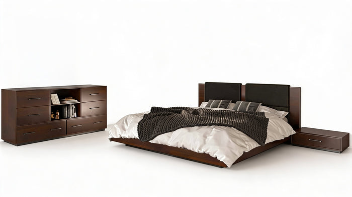 Fantasia - Dark Walnut Dark Grey 4-Piece Bedroom Set