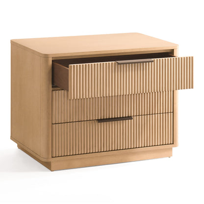 Santa Monica - Modern Natural Oak 3 Drawer Nightstand