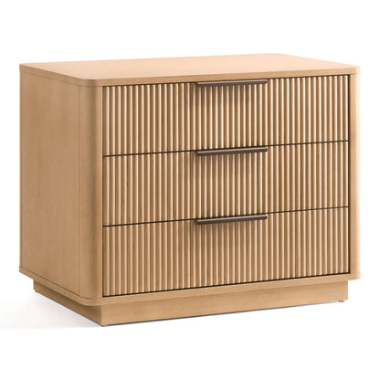 Santa Monica - Modern Natural Oak 3 Drawer Nightstand