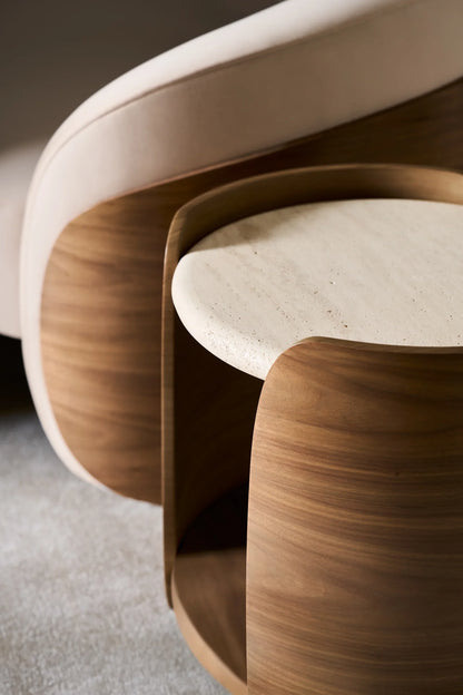 Fleur Side Table W/ Wood Shelf