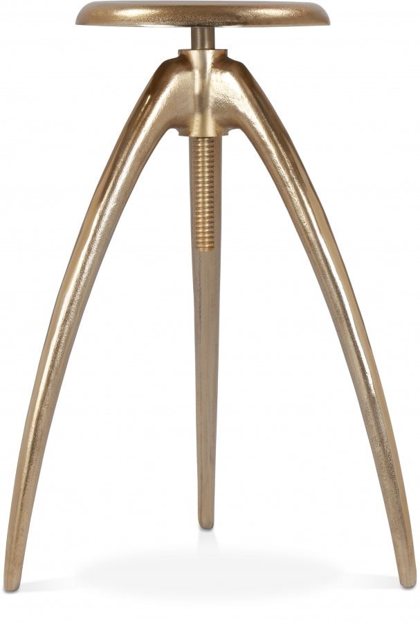 Clara Aluminum Adjustable Bar / Counter Stool - Gold