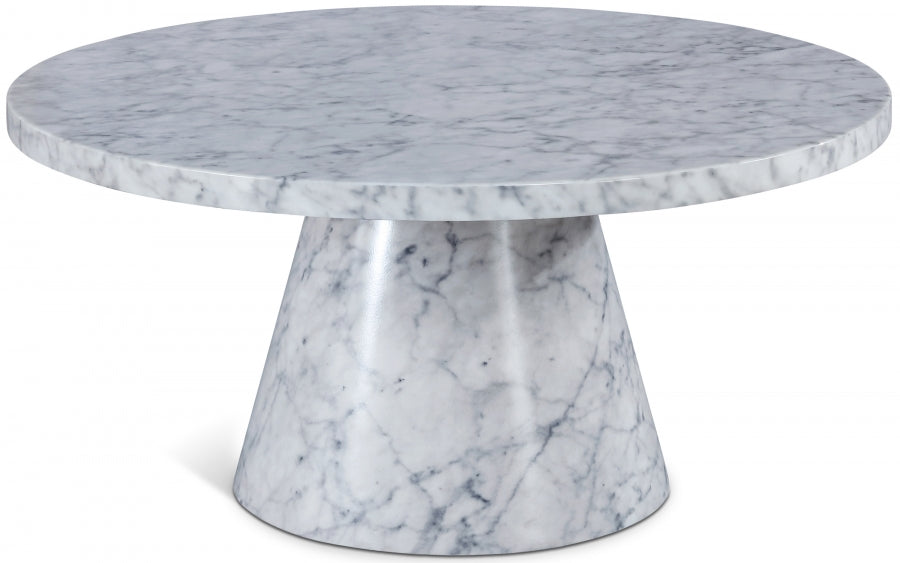 Omni 36" Faux Marble Coffee Table - White