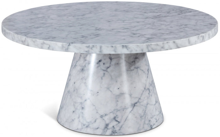 Omni 36" Faux Marble Coffee Table - White