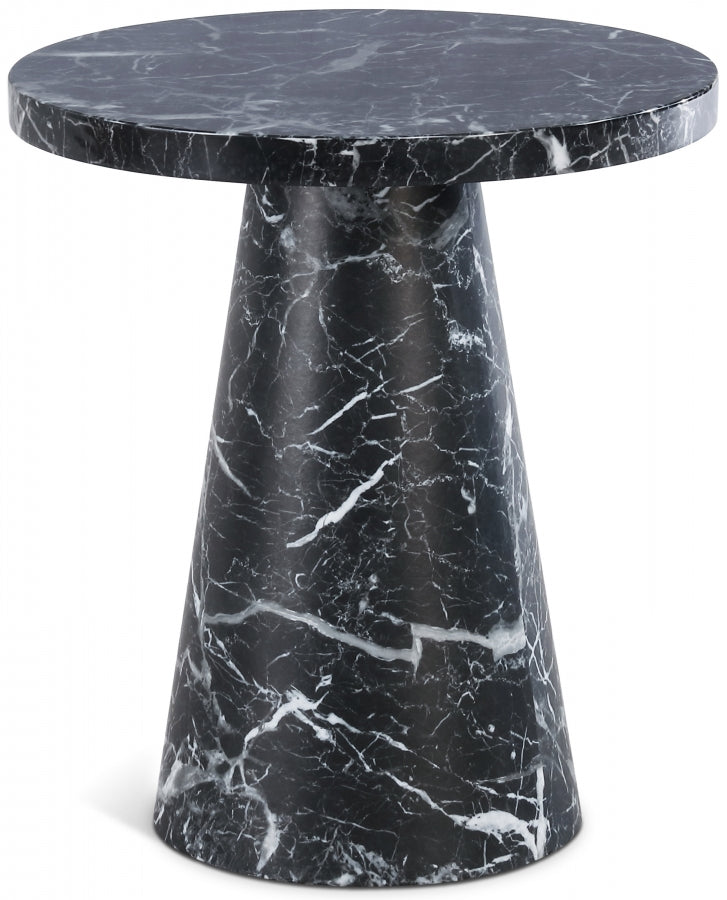 Omni 20" Faux Marble End / Side Table - Black