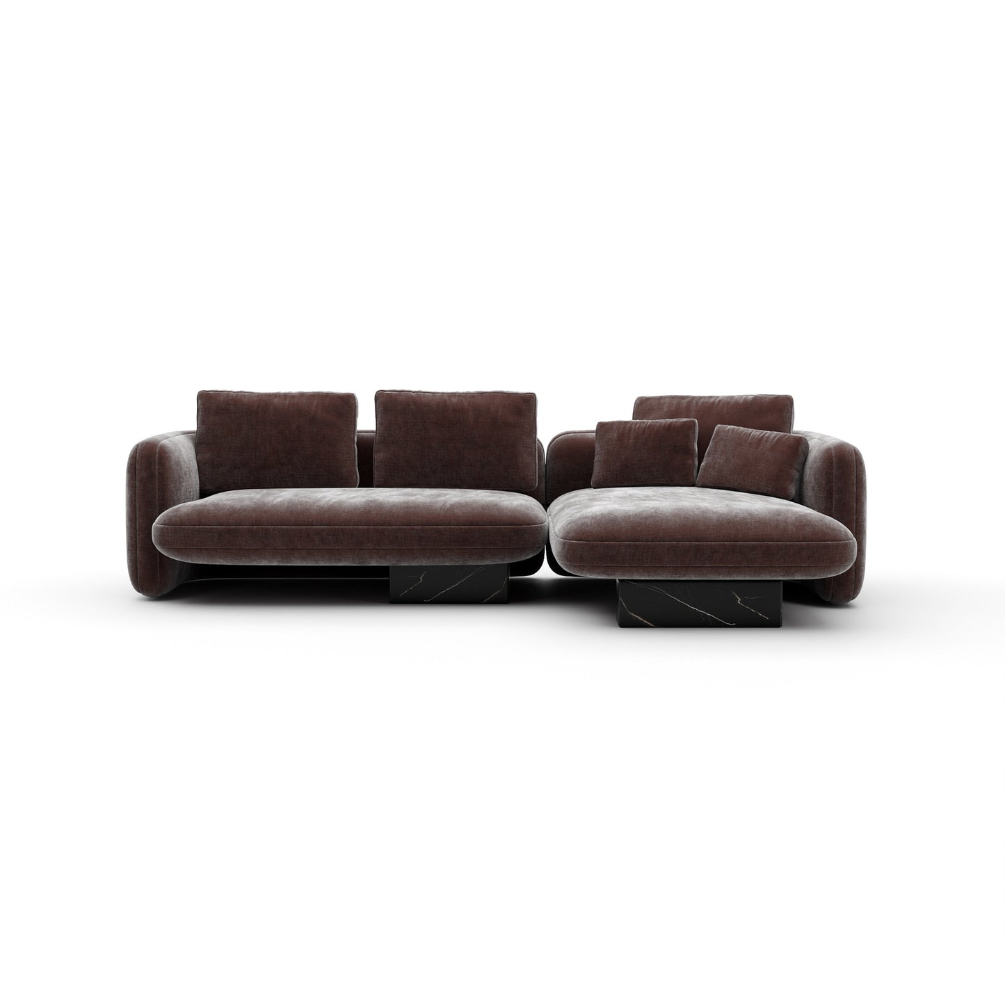 Overlap Right Chaise Sec Small Dk Taupe
