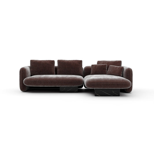 Overlap Right Chaise Sec Small Dk Taupe