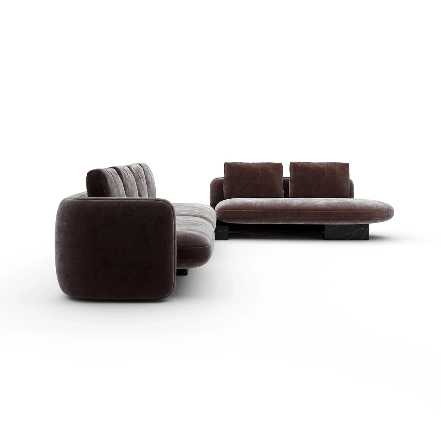Overlap L Bumper Sectional Dk Taupe