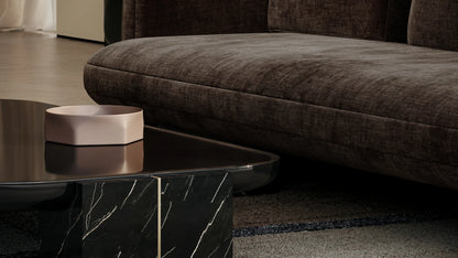 Overlap Laf Loveseat Dark Taupe