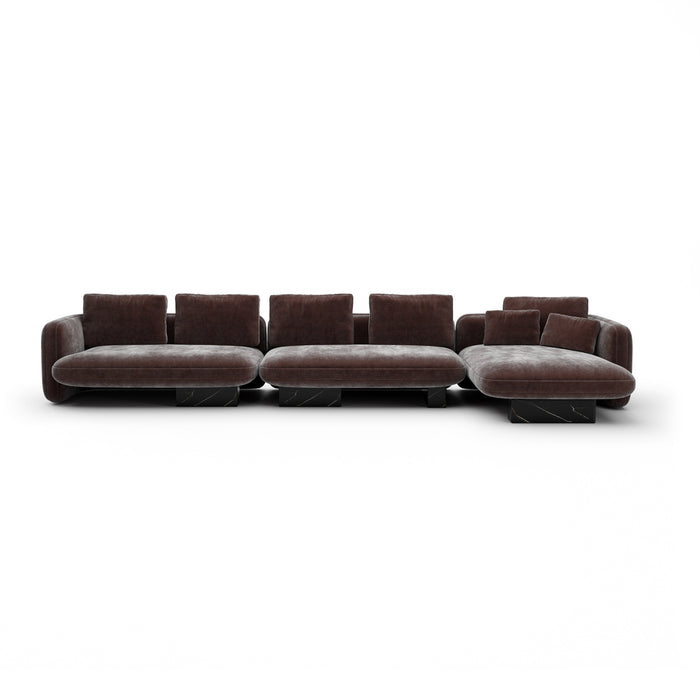 Overlap Right Chaise Sec Large Dk Taupe