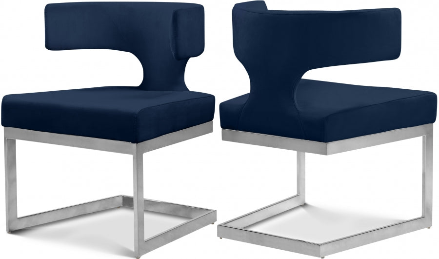 Alexandra Velvet Upholstered Dining Chair - Blue