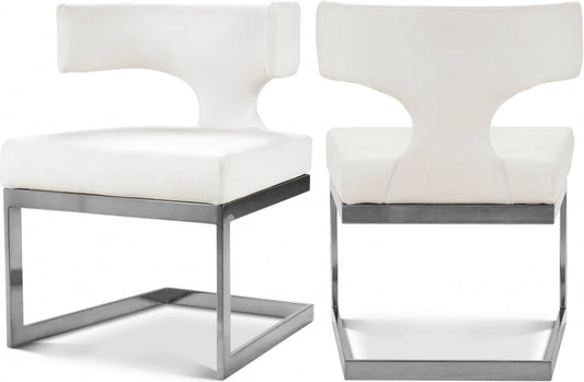 Alexandra Vegan Leather Upholstered Dining Chair - White