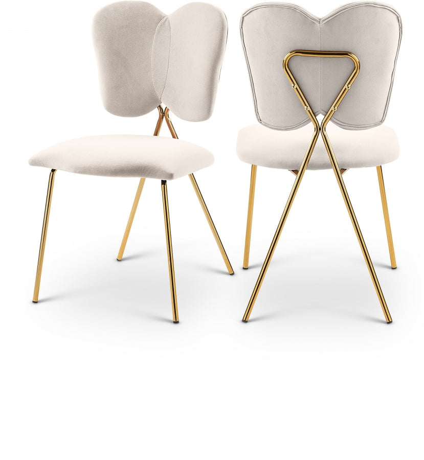Angel Velvet Upholstered Dining Chair - Cream