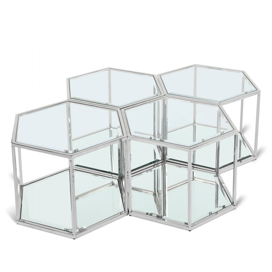 Sei Glass And Steel 4pc. Modular Coffee Table - Chrome